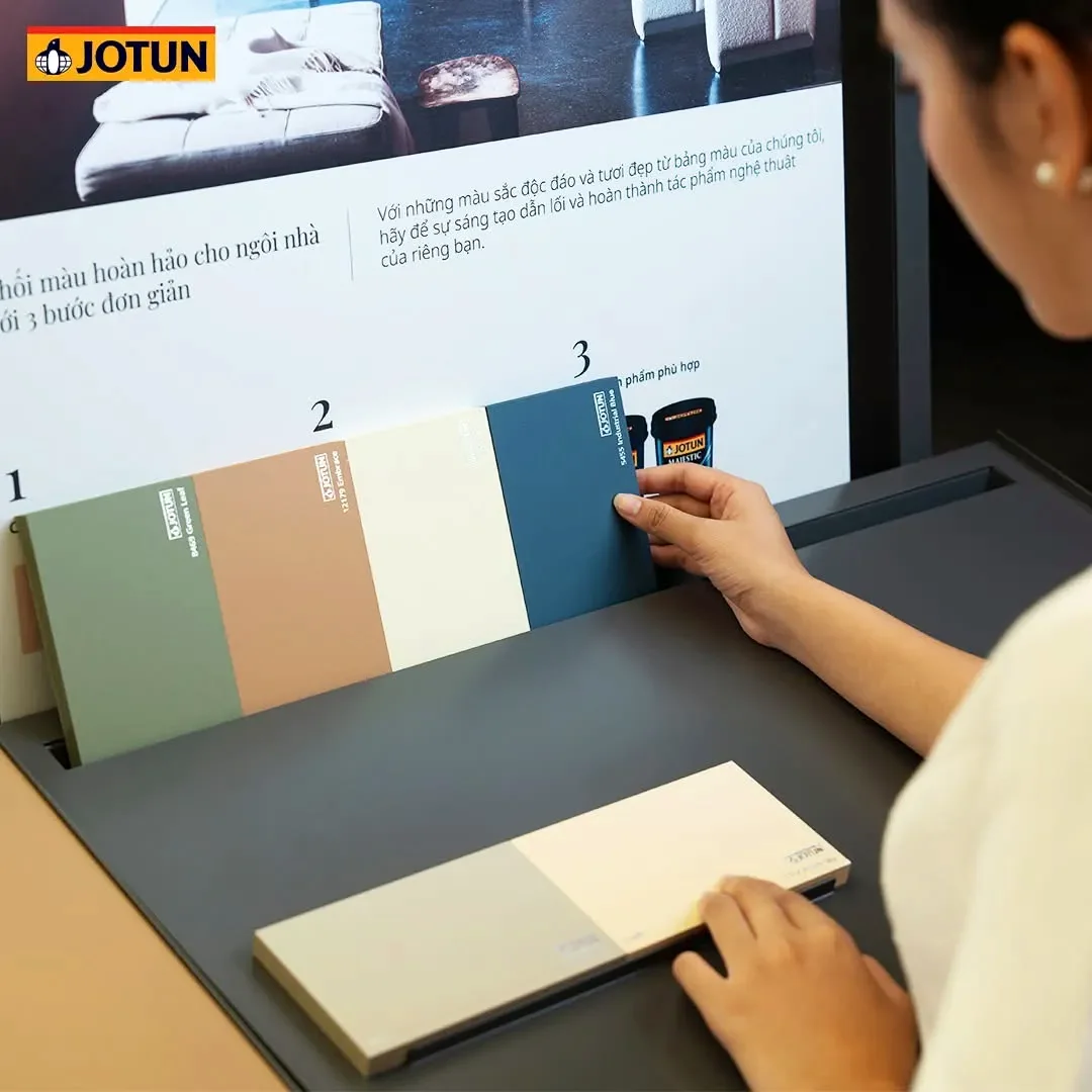 Ảnh minh họa không gian và trải nghiệm màu sắc Jotun Studio
